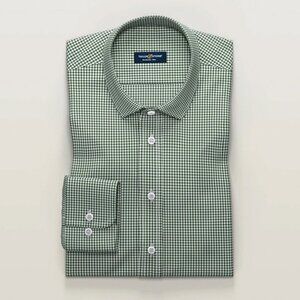 Tailor Store Men's Chesterfield Green Checked Business Shirt - Size Large - NWT